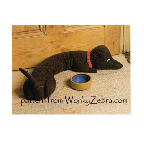 WZT1015 Draught Excluder or Toy Dachshund Dog Vintage Knitting Pattern EMAILED PDF T1015