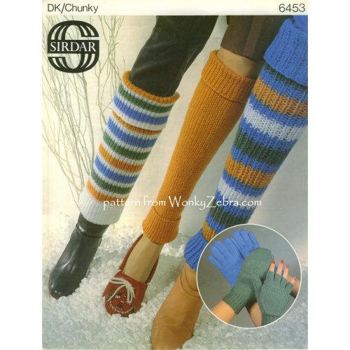 WonkyZebra - WZZ1019 Knitted Leg Warmers 80s LegWarmers Vintage