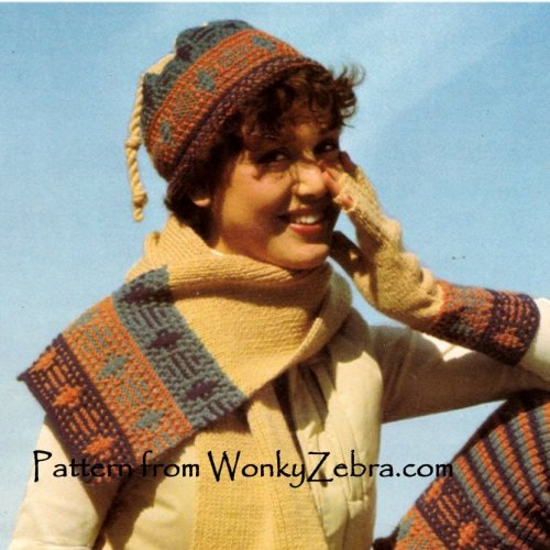 hat scarf gloves knitting pattern