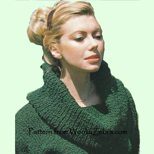 WZZ1042 Seventies Cowl Neck Sweater 