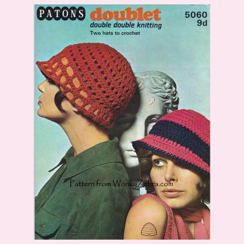 Crochet vintage cloche hat on sale