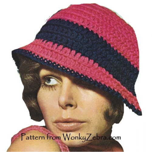WonkyZebra - WZZ1051 Twenties Style Cloche Hats Vintage Crochet Pattern ...