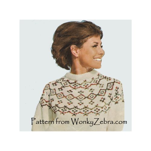Fair isle top nordic sweater